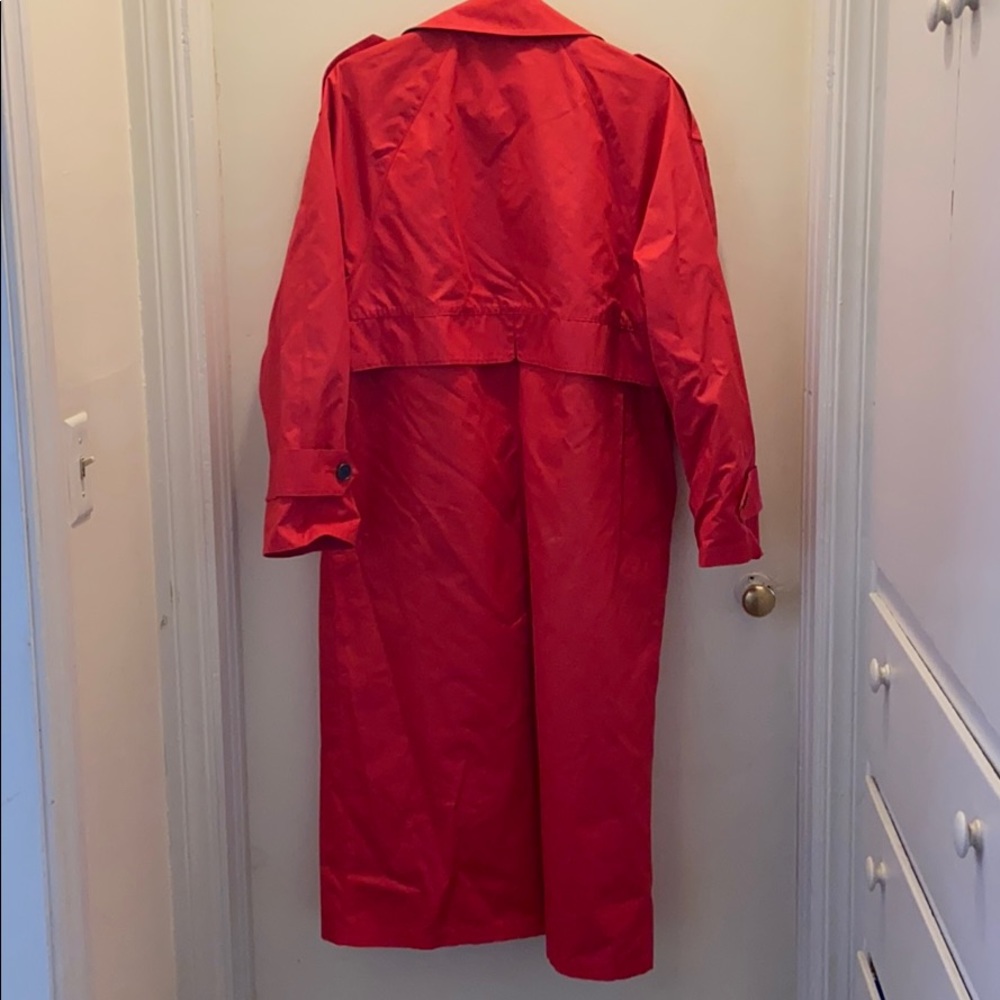 Vintage Red London Fog Light Trench Coat - Picture 4 of 4